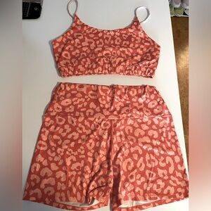 Orange Leopard Print Sport Set